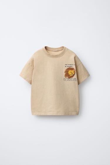 LION PRINT T-SHIRT - Beige by Zara - Image 0