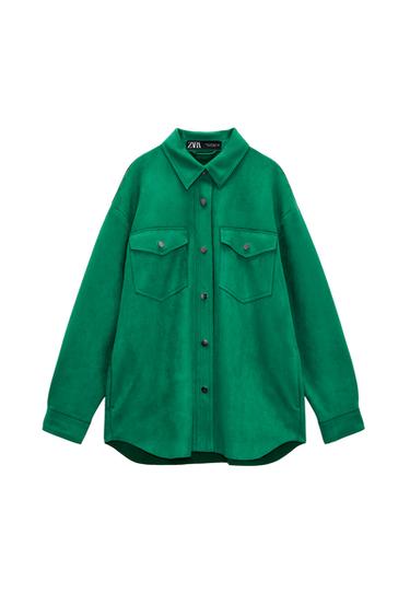 FAUX SUEDE OVERSHIRT