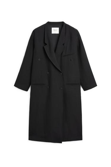 Zara Long double-breasted trench coat - LIMITED EDITION - Black