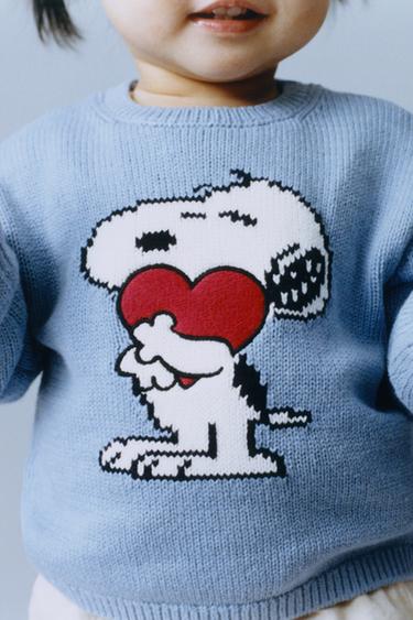 PULL EN MAILLE SNOOPY PEANUTS™ - Bleu clair de Zara