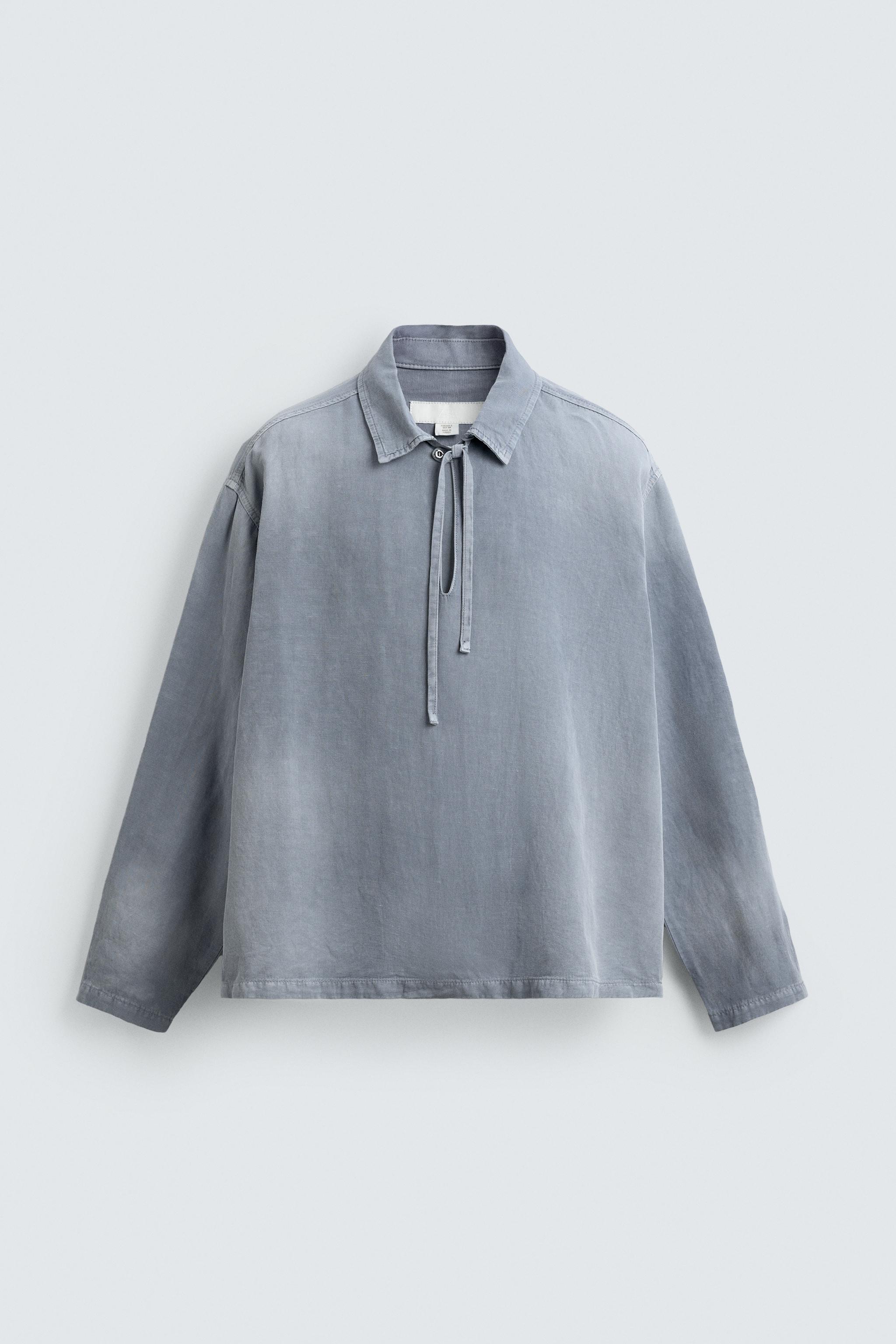 COTTON LINEN BLEND POLO SHIRT