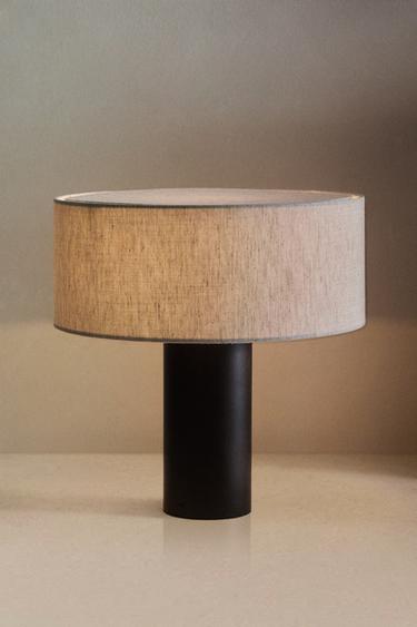 LAMPE TABLE SANS FIL BOIS ET LIN GRANDE - Écru de Zara