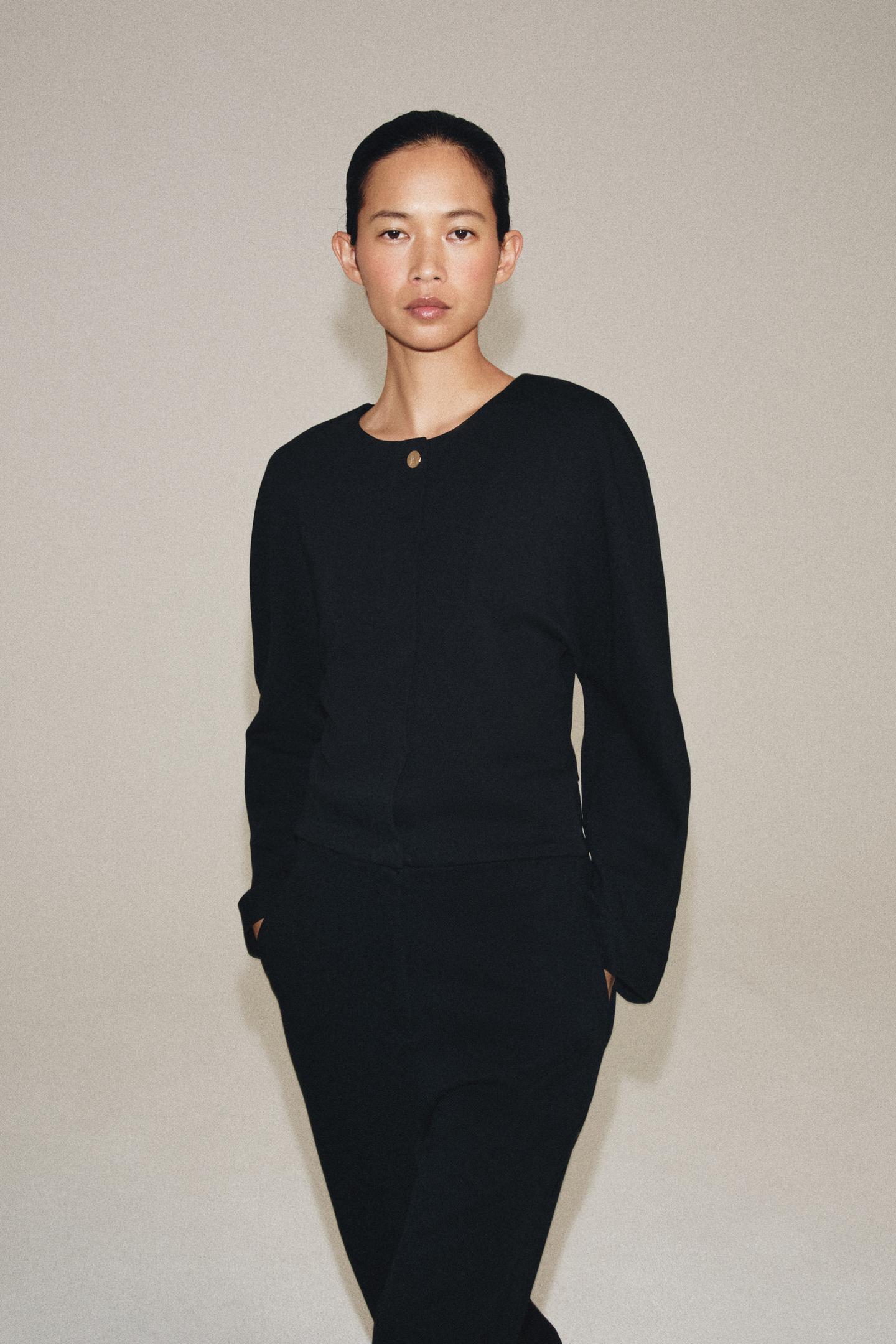 Женская куртка Zara Button, цвет: Чёрный — фото 5
