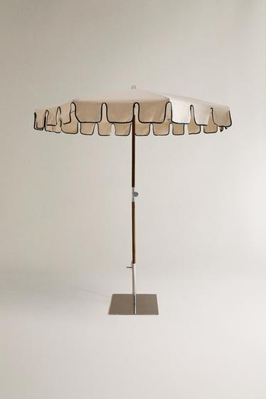 ASH UMBRELLA WITH SCALLOPED DETAILS AND CONTRAST TRIM - White by Zara - Image 0