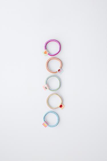 FIVE-PACK OF LABEL SCRUNCHIES - Multicoloured by Zara