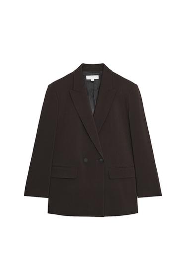 بليزر متصالب قياس كبير - بني الخاص بـ Zara