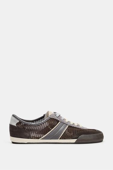 Zara MESH BAREFOOT SNEAKERS - Brown