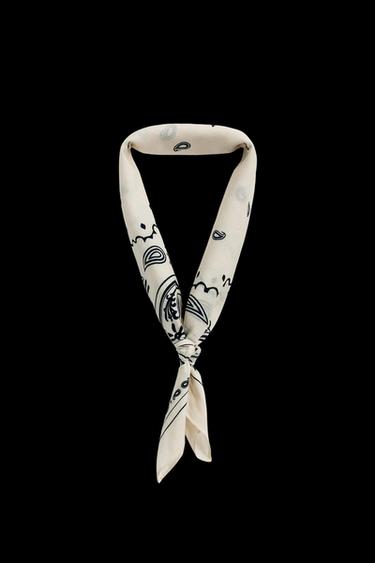 PAISLEY PRINT BANDANA - Ecru by Zara