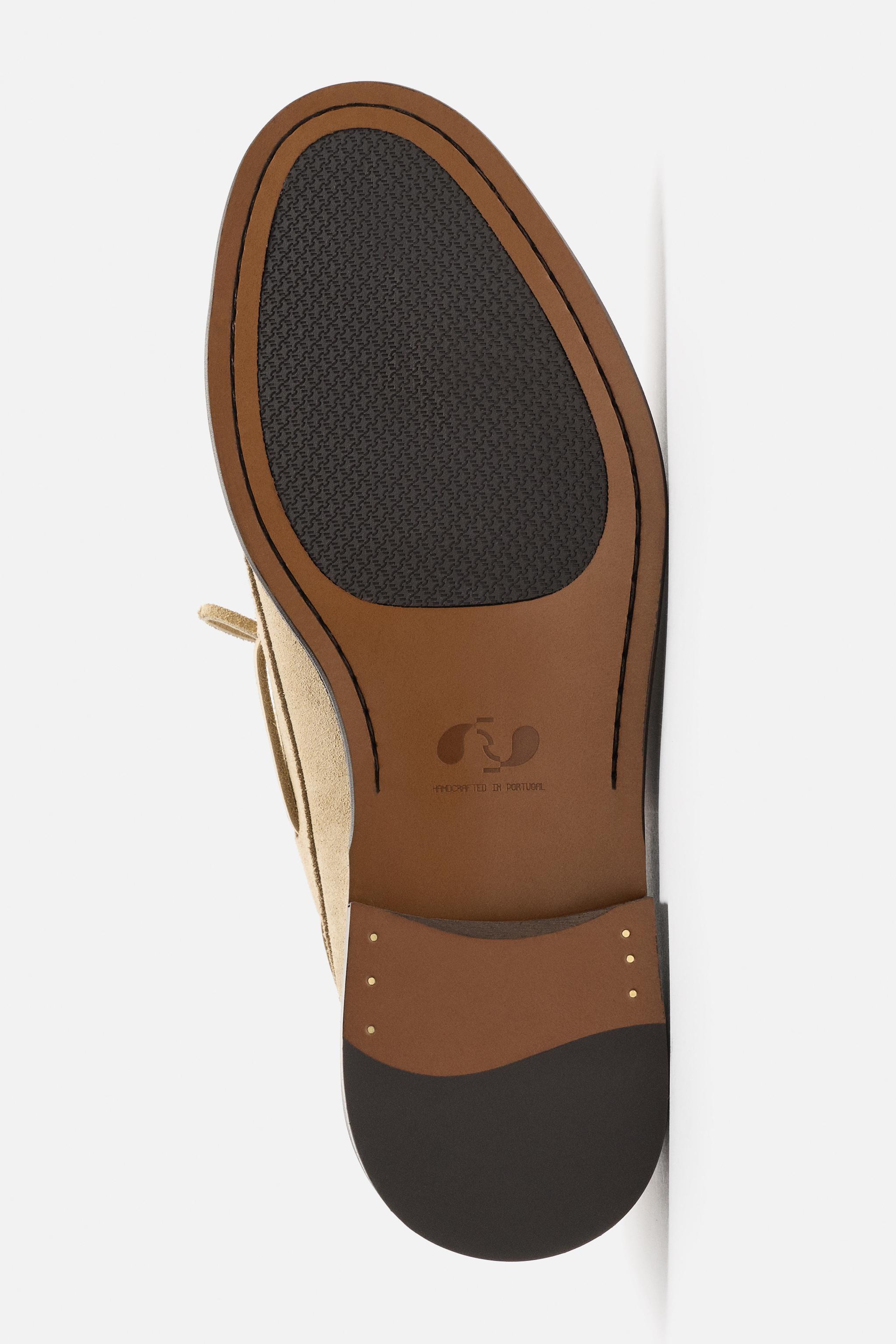 LEATHER DECK SHOES - Beige | ZARA United States