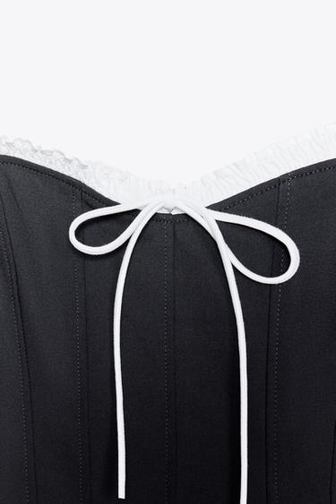 STRAPPY RUFFLED DRESS WITH BOW - Dark navy by Zara - Image 7