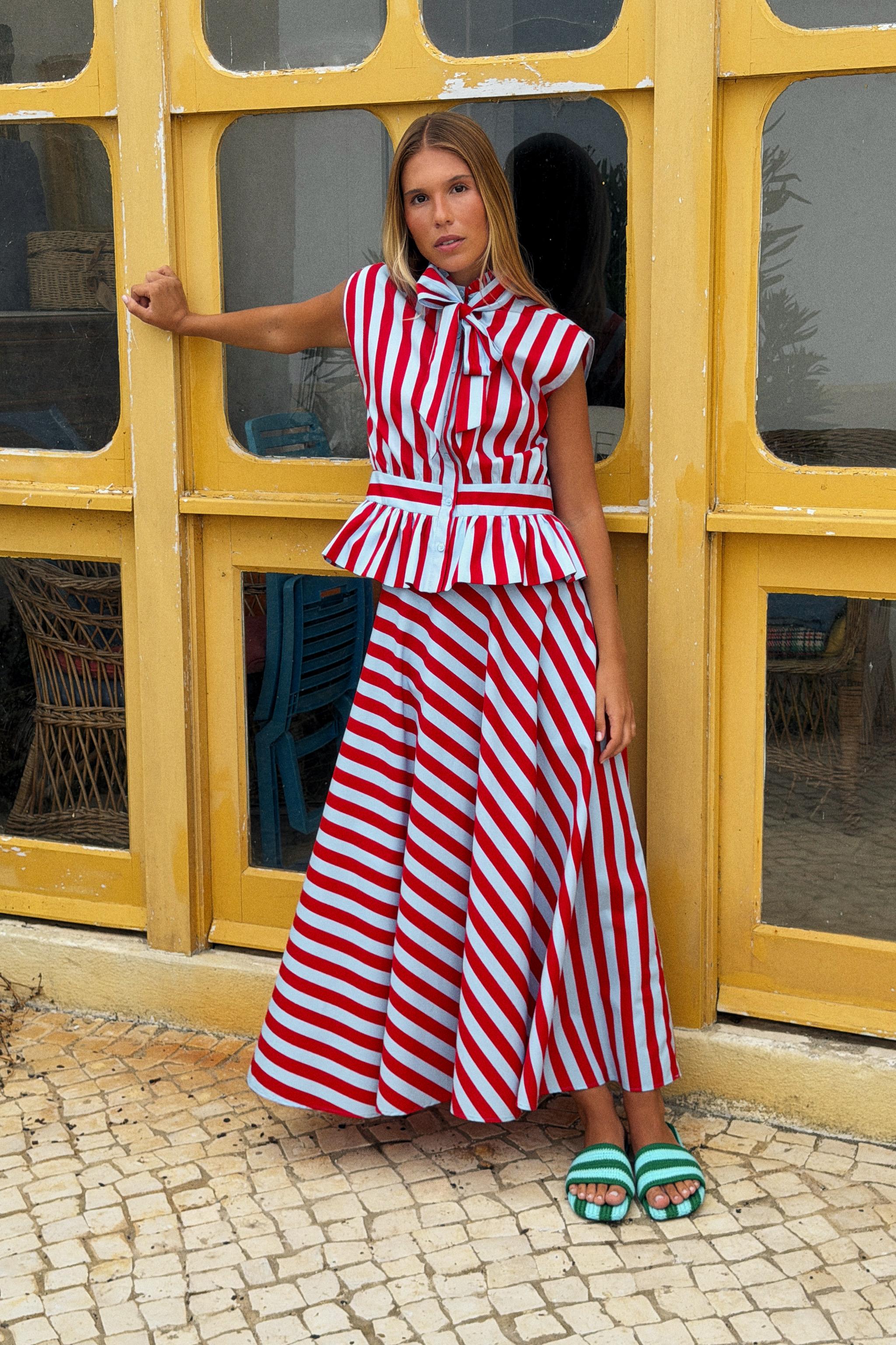 CHEMISE RAYÉE À NŒUD