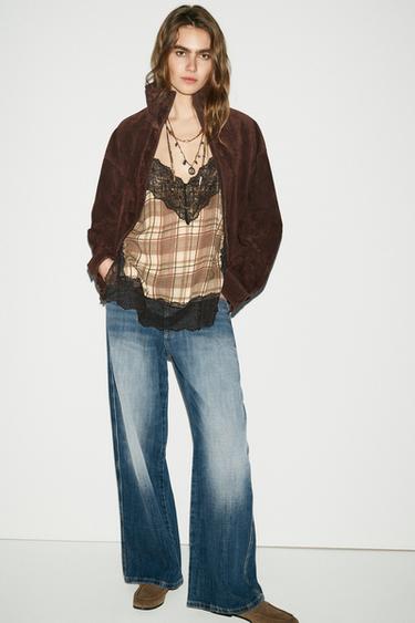 Zara Z1975 LOW RISE STRAIGHT FULL LENGTH JEANS - Blue
