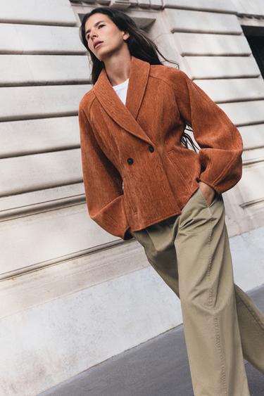 TAILORED DOUBLE-BREASTED JACKET - Burnt orange by Zara - Image 0