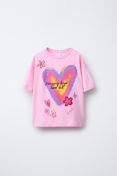 CAMISETA ESTAMPADO GRAFFITI - Rosa de Zara