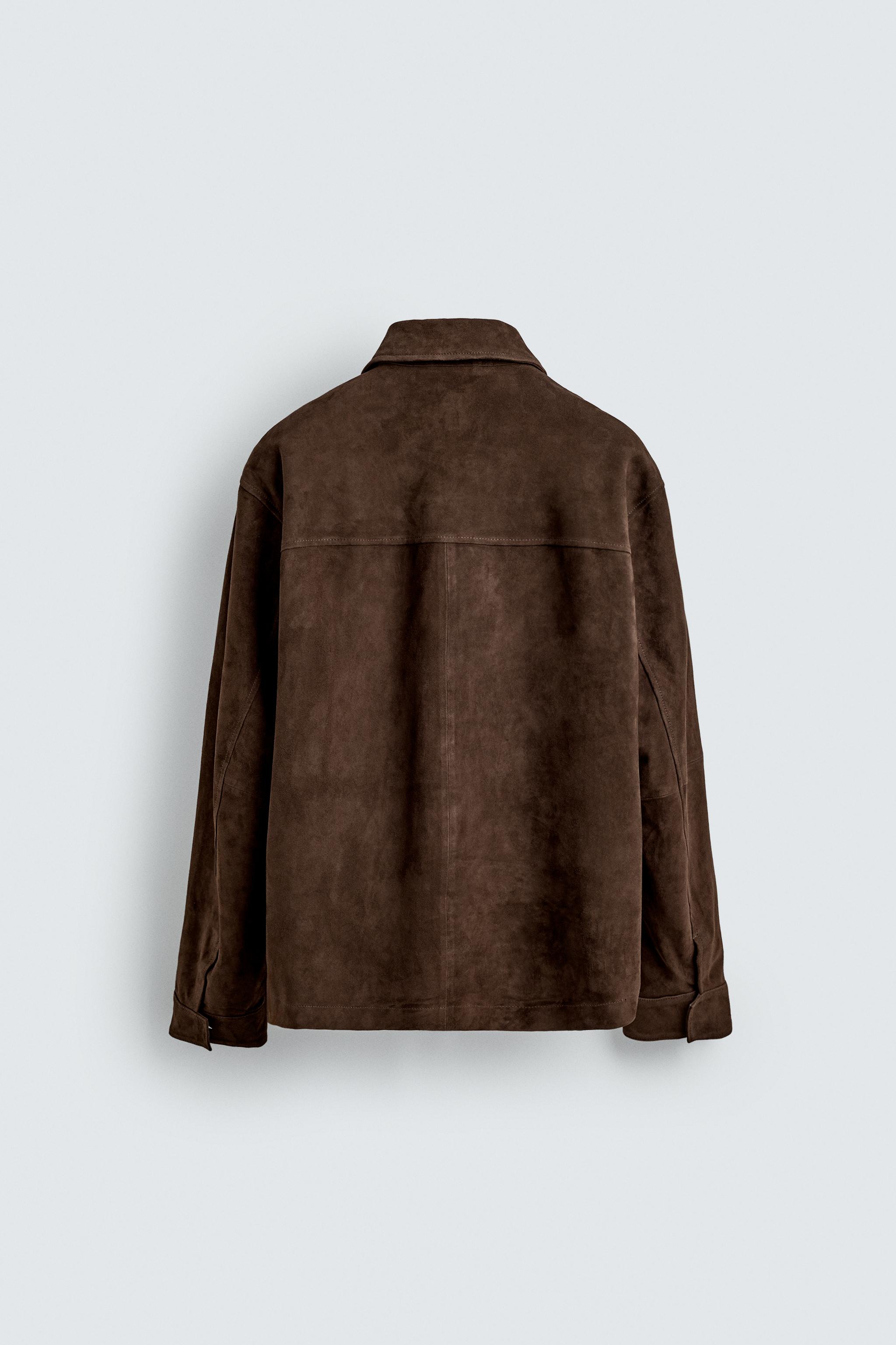SURCHEMISE EN CUIR DAIM À POCHES