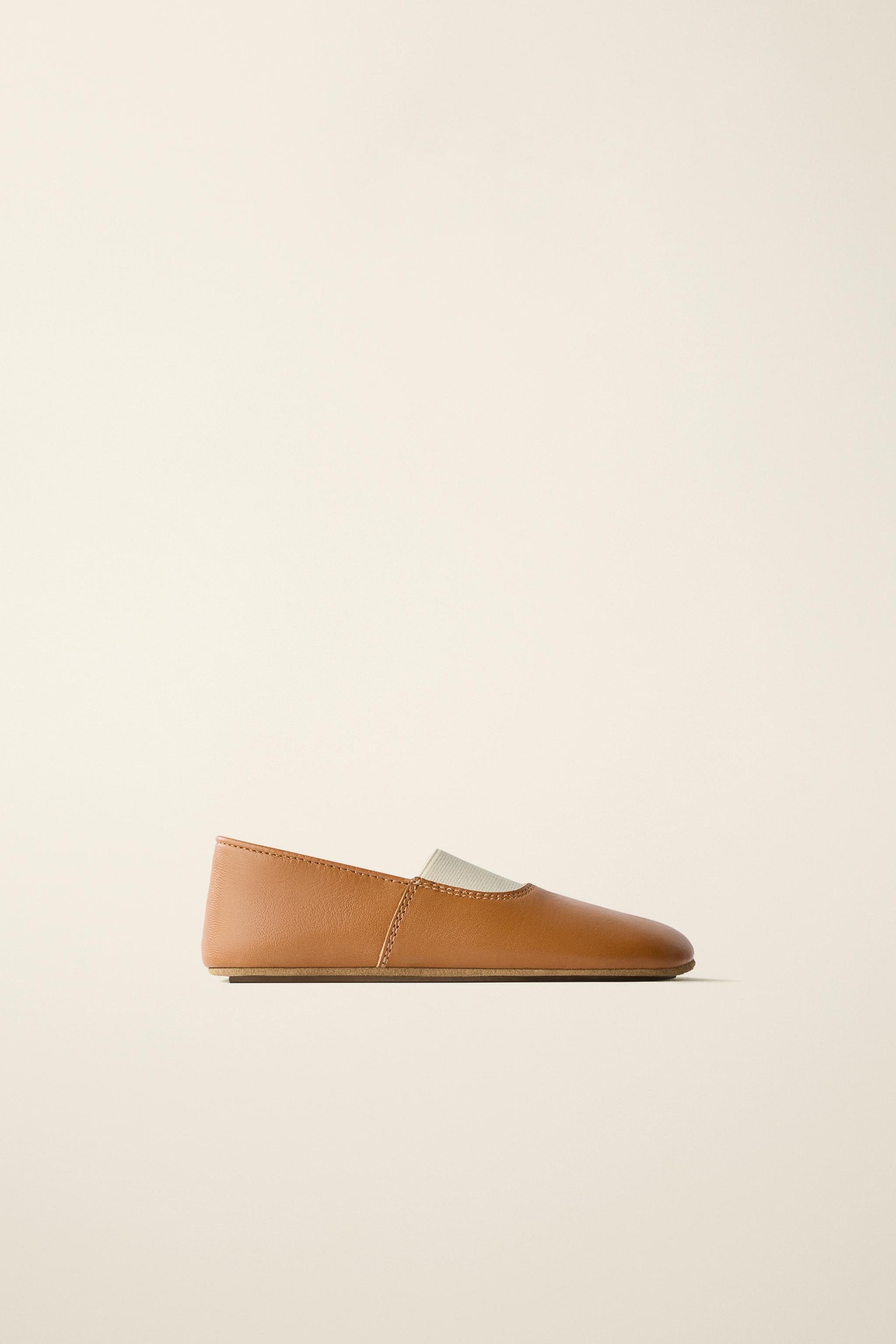 CARAMEL LONDON© レザーバレエシューズ - ブラウン | ZARA Japan / 日本