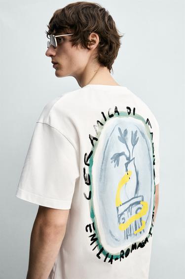 T-SHIRT IMPRIMÉS CÉRAMIQUE - Blanc de Zara - Image 4