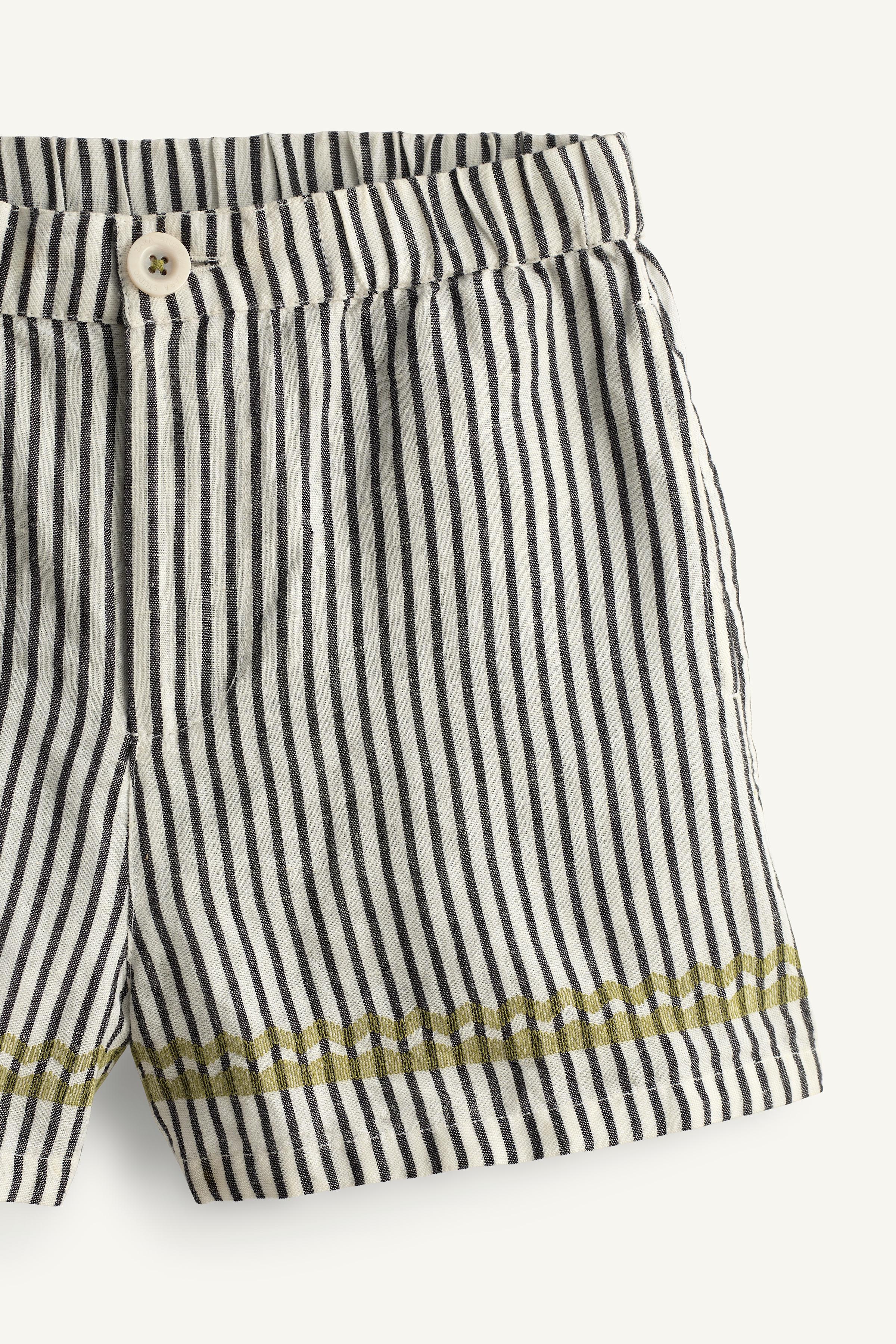 CONTRAST EMBROIDERED STRIPED SHORTS LIMITED EDITION