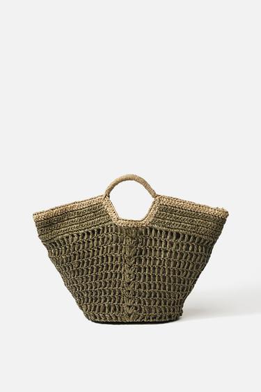 BRAIDED TOTE BAG - Green by Zara