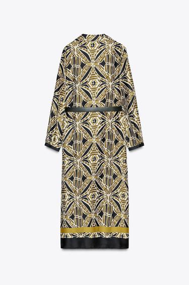 PRINTED DRESS WITH BELT - Multicoloured by Zara - Image 3