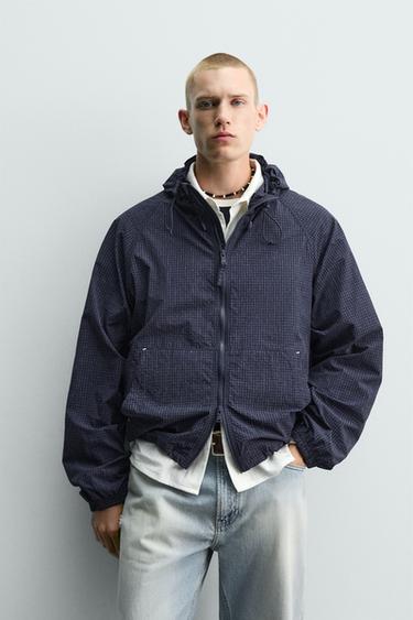 HOODED WINDBREAKER JACKET - Navy blue by Zara