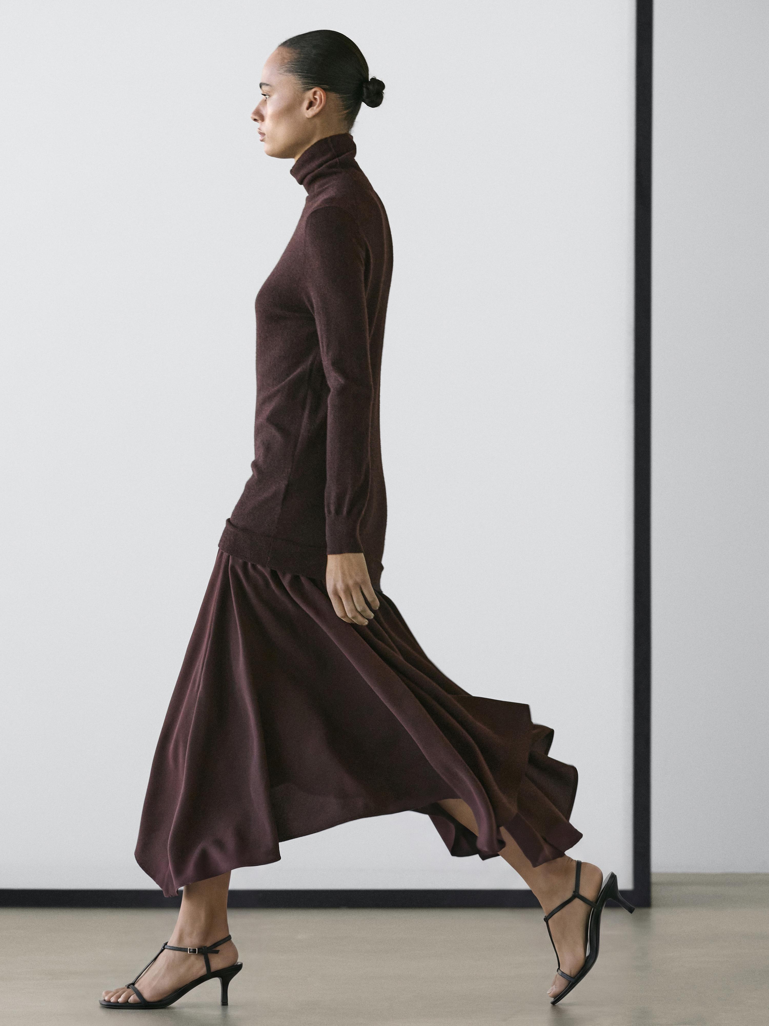 Robe laine maille bi-matière