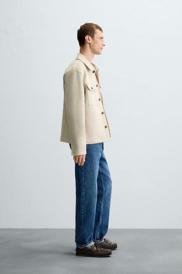 FAUX SUEDE OVERSHIRT - Sand by Zara - Image 3