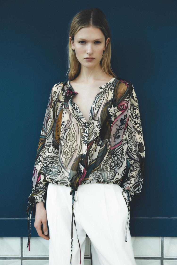 BLUSA ESTAMPADA ZW COLLECTION Multicolor ZARA Chile