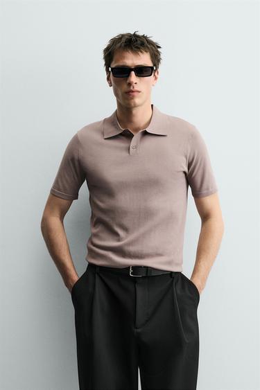 POLO REGULAR FIT ESTRUCTURA - Beige de Zara