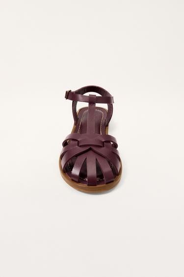 LEATHER CAGE SANDALS LIMITED EDITION - Brown by Zara - Image 4