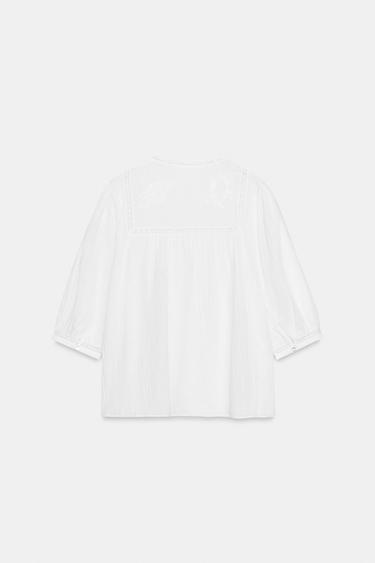 CHEMISE BRODERIES DENTELLE ZW COLLECTION - Blanc de Zara - Image 6