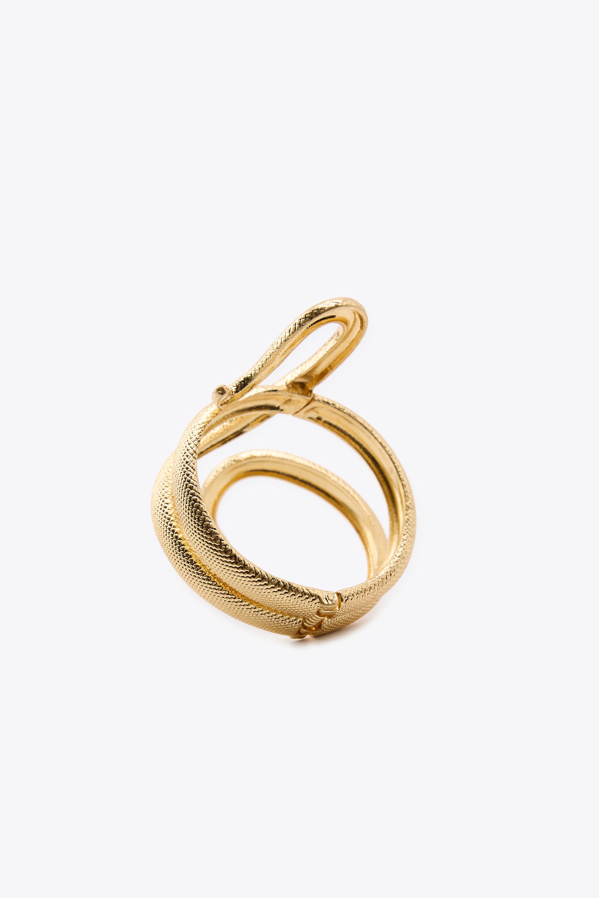 ZARA メタルスネークプリントブレスレット 1011/051 METAL SNAKE BRACELET - Golden | ZARA United States
