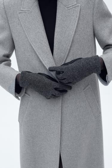 SHORT CONTRAST GLOVES - Grey by Zara - Image 0