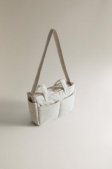 BOLSA PANERA MATERNIDAD CUADROS VICHY - Gris de Zara