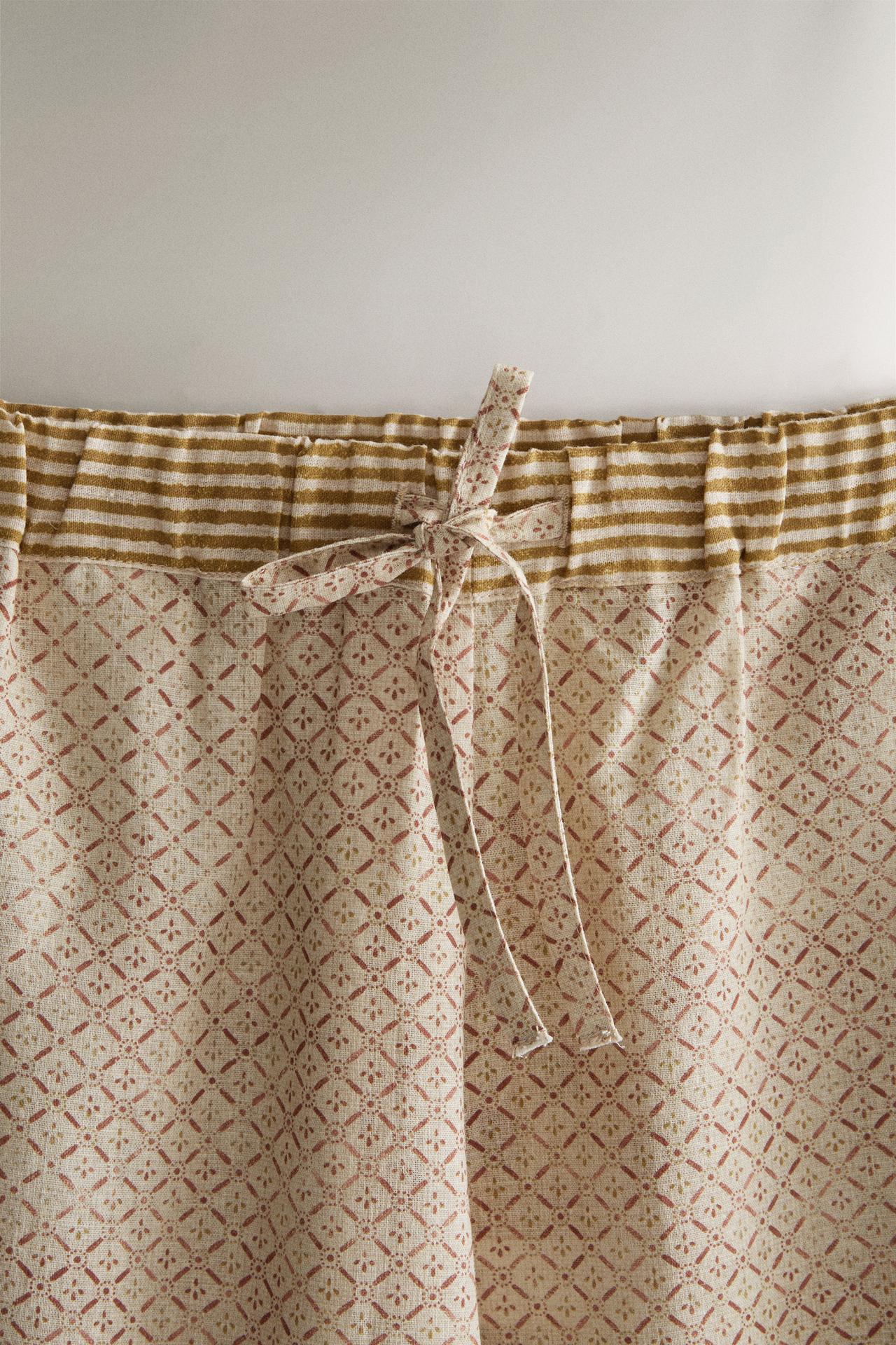 CONTRAST PRINT TROUSERS | KATHARINE POLE — Beige
