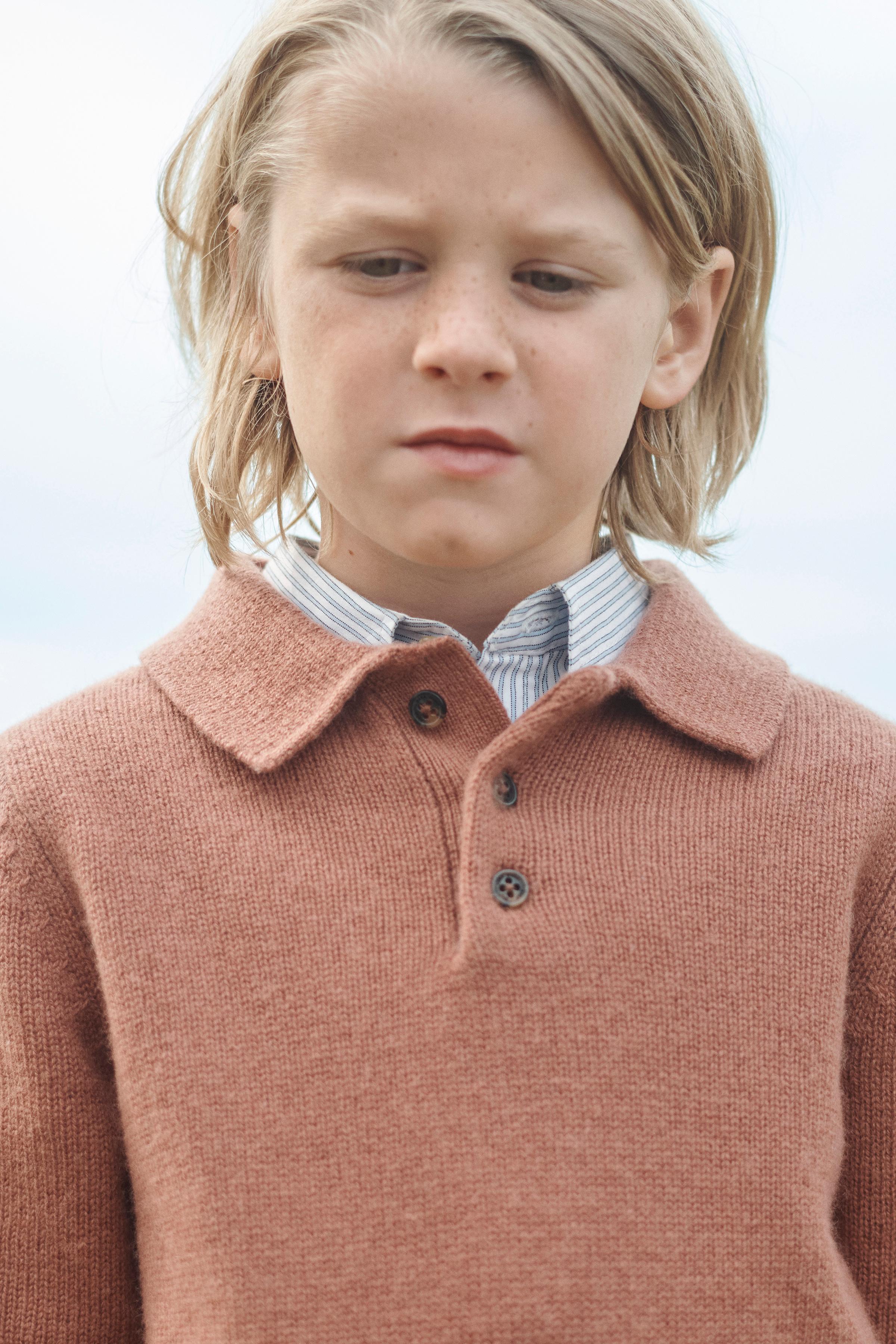 100% WOOL LIMITED EDITION KNIT POLO SHIRT - Brick | ZARA