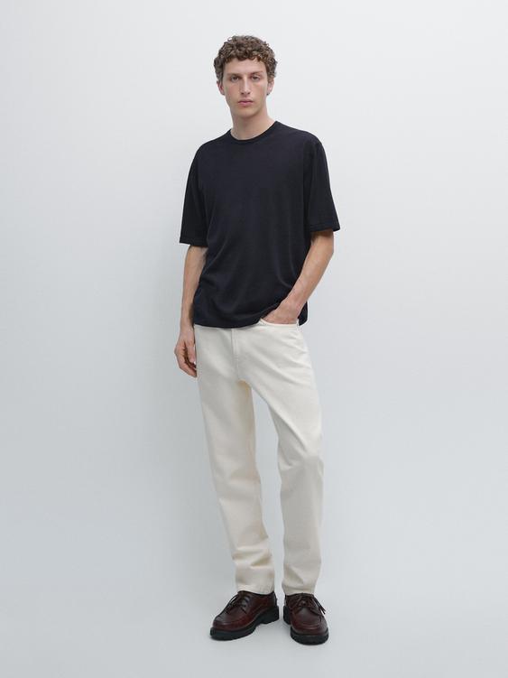 Short sleeve wool blend T-shirt