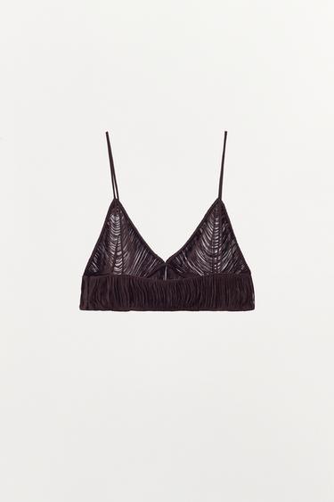 MINI TOP WITH FRINGING - Brown by Zara - Image 3