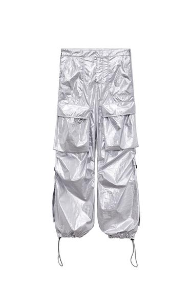 SHINY CARGO TROUSERS