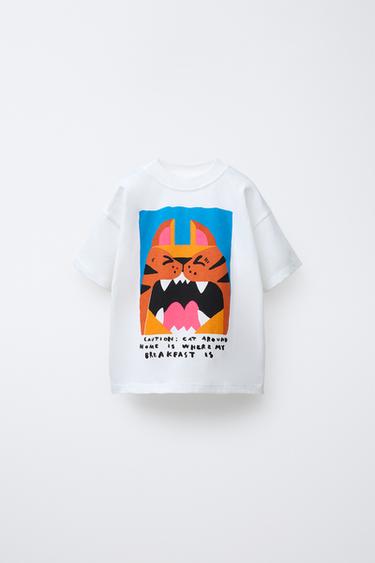 TIGER PRINT T-SHIRT - White by Zara - Image 0
