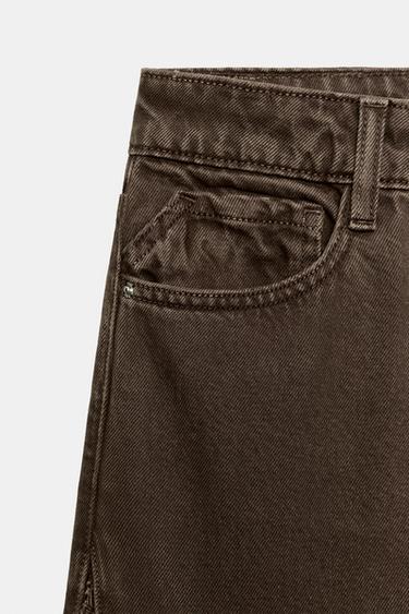 Z1975 LOOSE-FIT MID-WAIST JEANS WITH CROCHET - Brown by Zara - Image 8