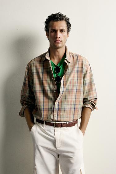 CHECK REGULAR FIT SHIRT - Blue / Green by Zara