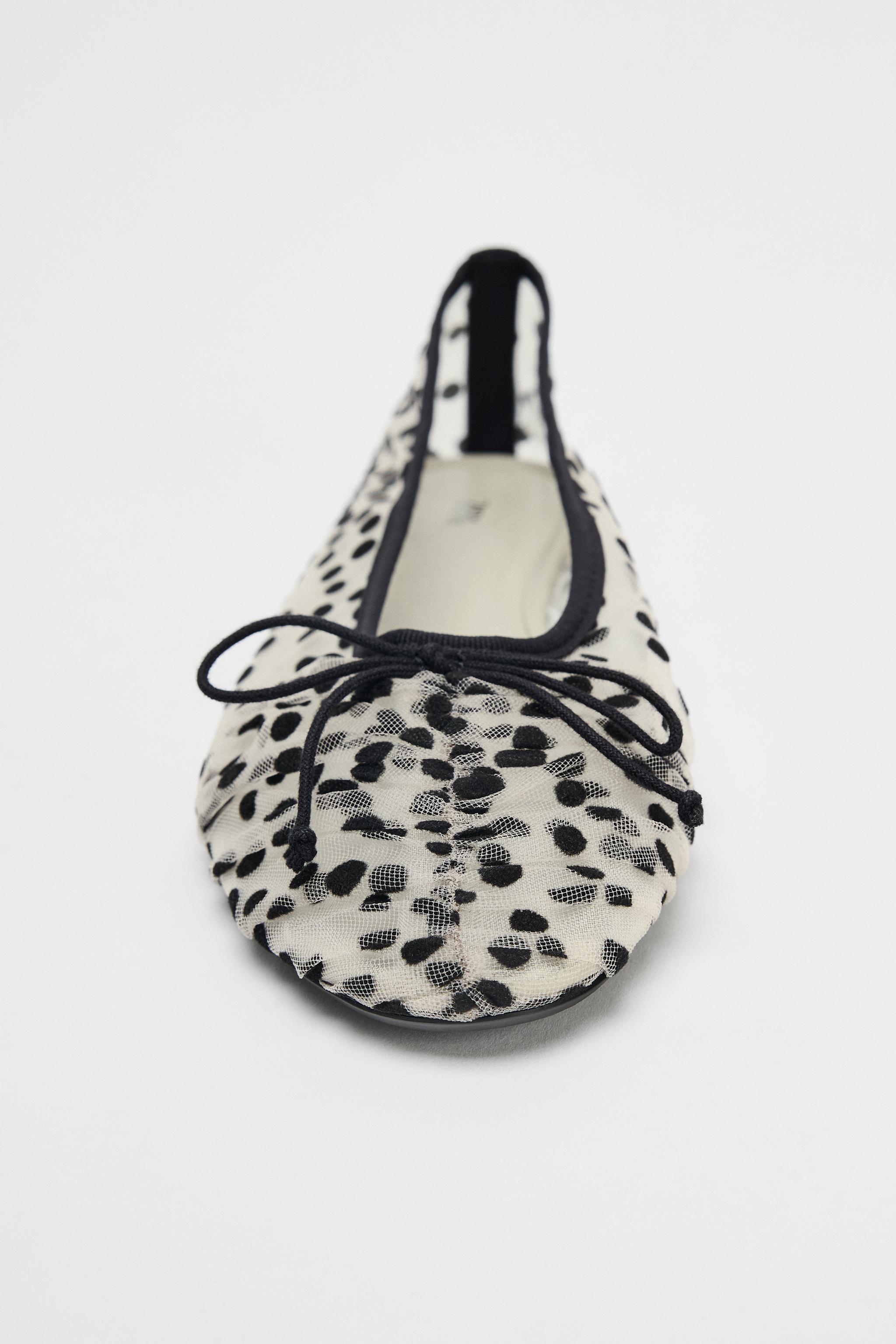 MESH BALLET FLATS WITH BOW