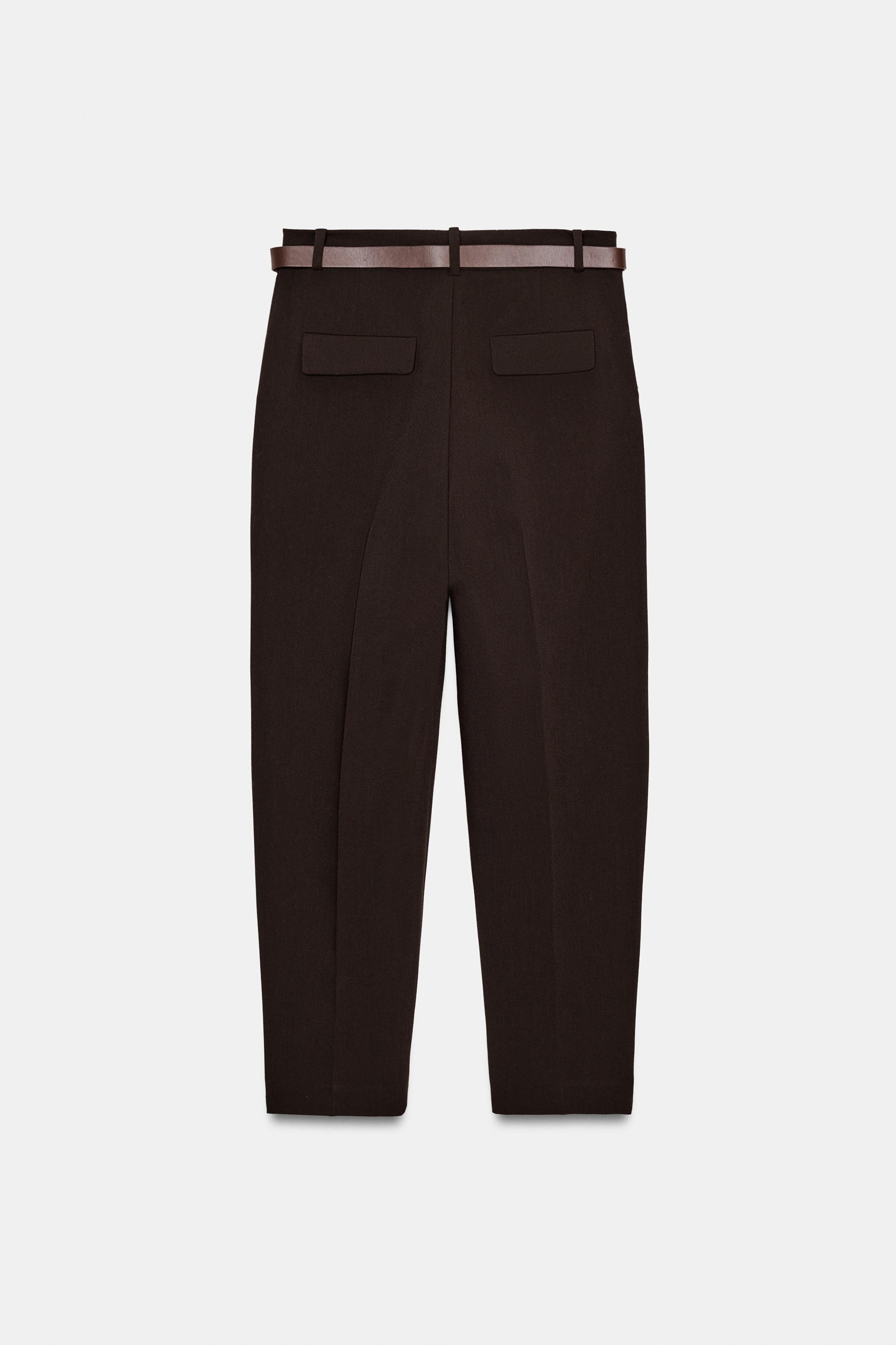 BELTED PLEATED PANTS