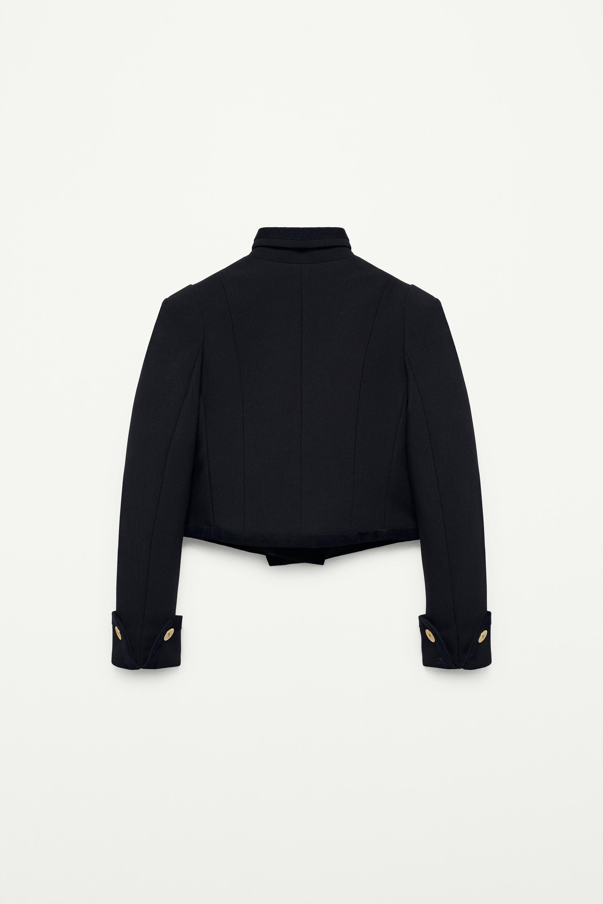 CROPPED BUTTON-UP JACKET - THE ITEM ZARA WOMAN - Black | ZARA