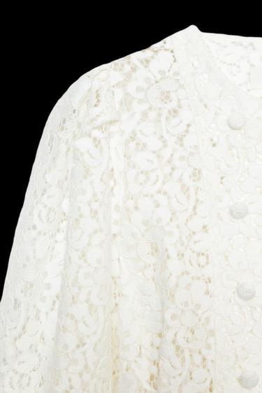 Zara LACE WRAP JACKET - White