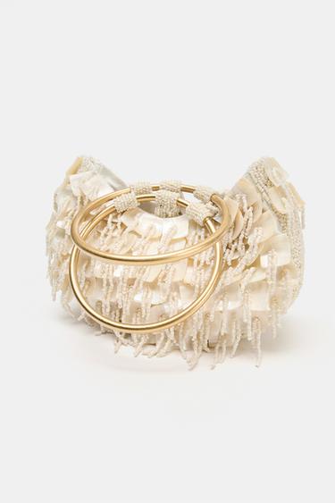 MOTHER-OF-PEARL EFFECT BUCKET BAG - white by Zara - Image 2