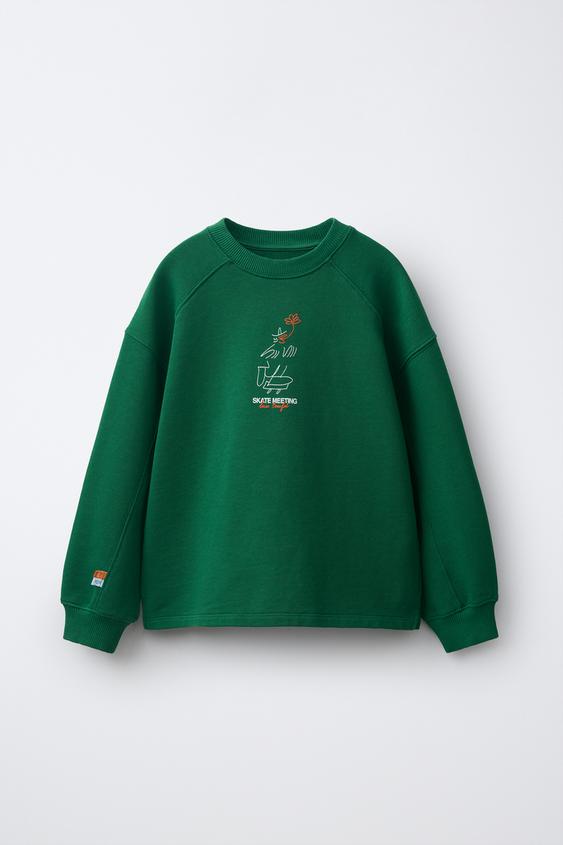 SUDADERA ESTAMPADA LUCAS BEAUFORT © - Verde de Zara - Imagen 0