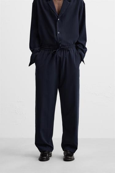 CALÇA FLUIDA - Azul-noite da Zara