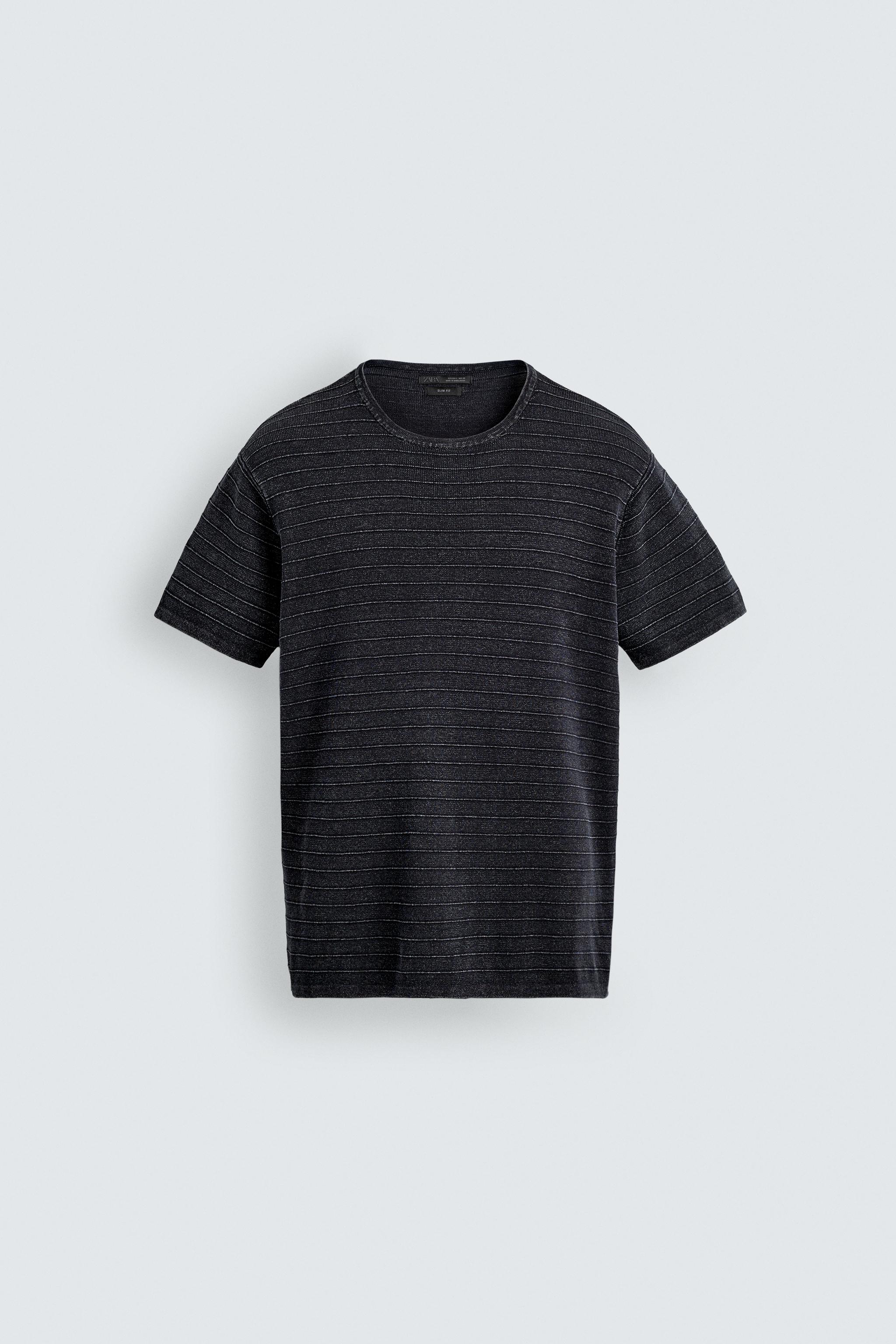 T-SHIRT EN MAILLE STRUCTURÉE DÉLAVÉE